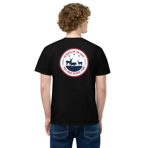 "Patriots on the Hunt" Logo Comfort Colors Pocket T-Shirt 3