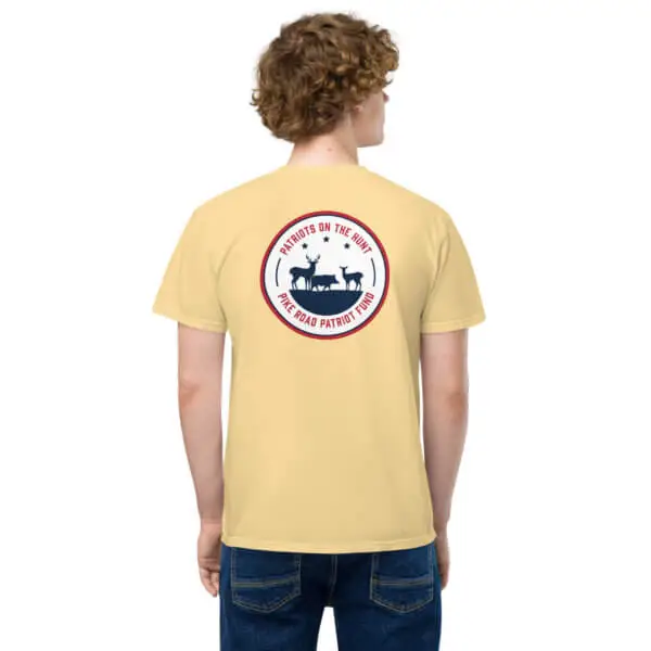 "Patriots on the Hunt" Logo Comfort Colors Pocket T-Shirt 13