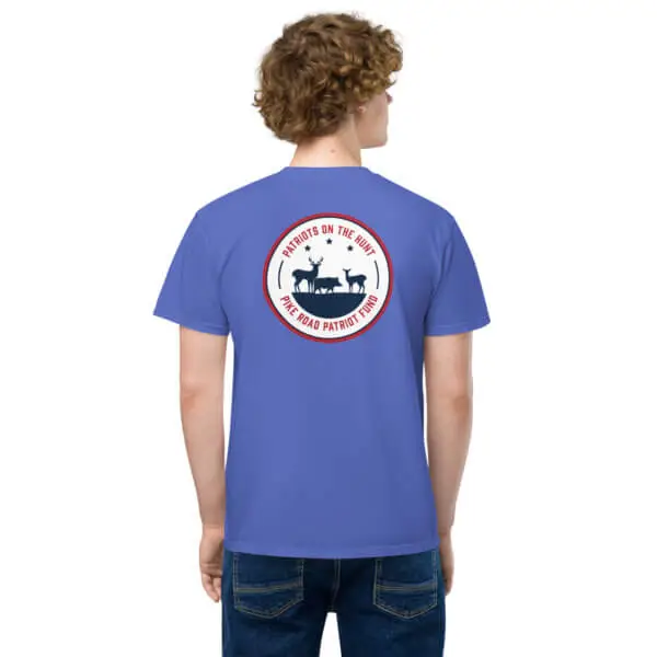 "Patriots on the Hunt" Logo Comfort Colors Pocket T-Shirt 7