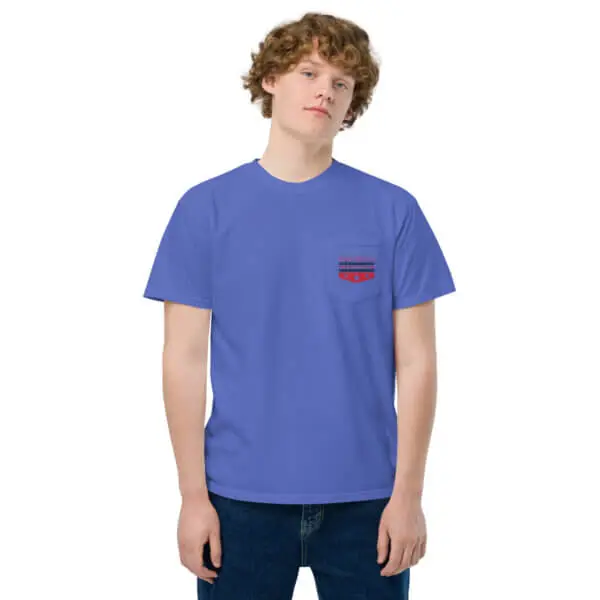 "Patriots on the Hunt" Logo Comfort Colors Pocket T-Shirt 6