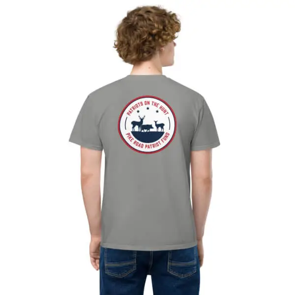 "Patriots on the Hunt" Logo Comfort Colors Pocket T-Shirt 9