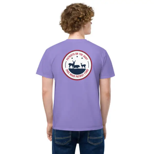 "Patriots on the Hunt" Logo Comfort Colors Pocket T-Shirt 11