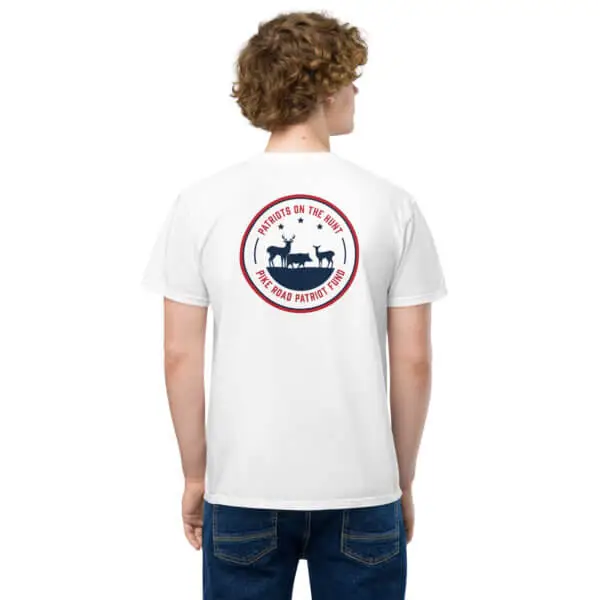 "Patriots on the Hunt" Logo Comfort Colors Pocket T-Shirt 1