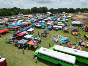 Aerial view of 2023 Crawfish Boil